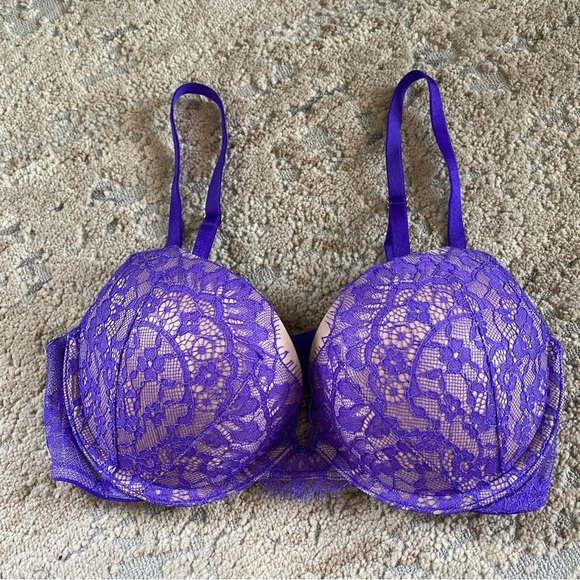 Victoria’s Secret Very Sexy Push Up Padded Underwired Opaque Bra Purple: 32C - Picture 1 of 7